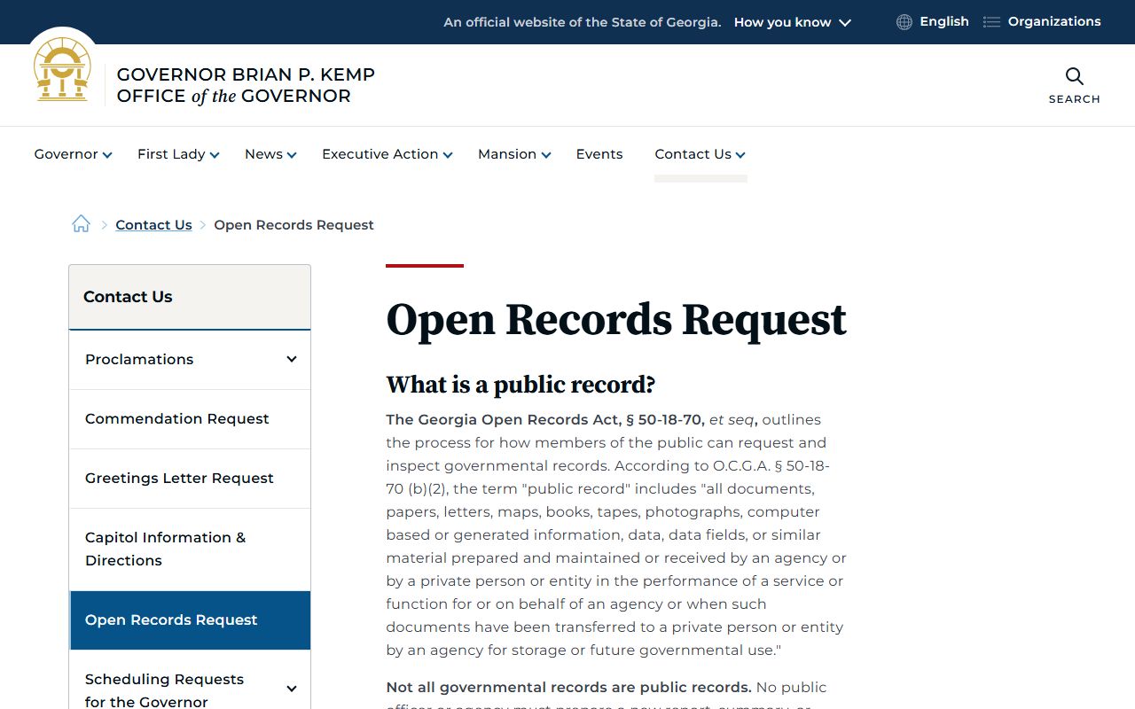 Georgia open records guidance for Chattahoochee clerk records context