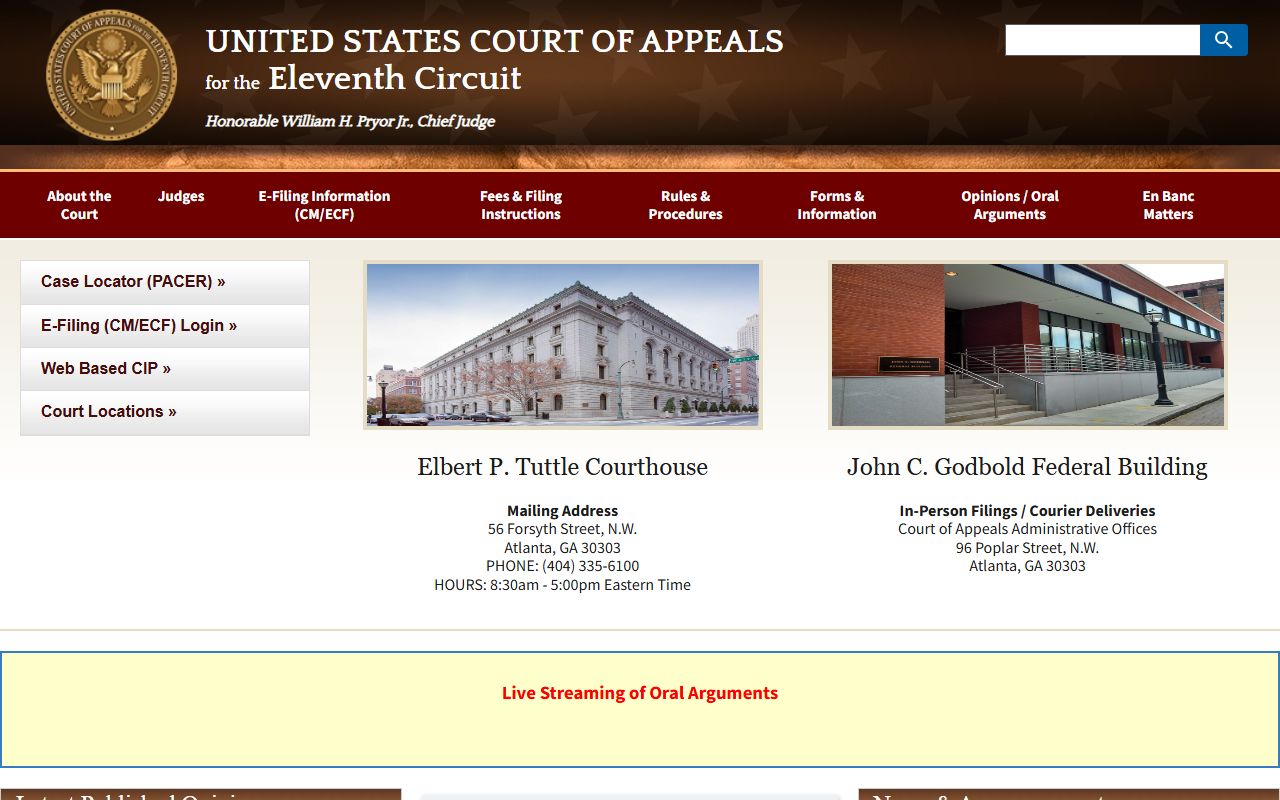 Chattahoochee County criminal court records Eleventh Circuit federal appeals