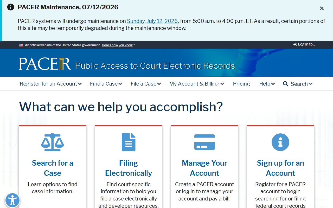 Chattahoochee County criminal court records PACER federal docket access