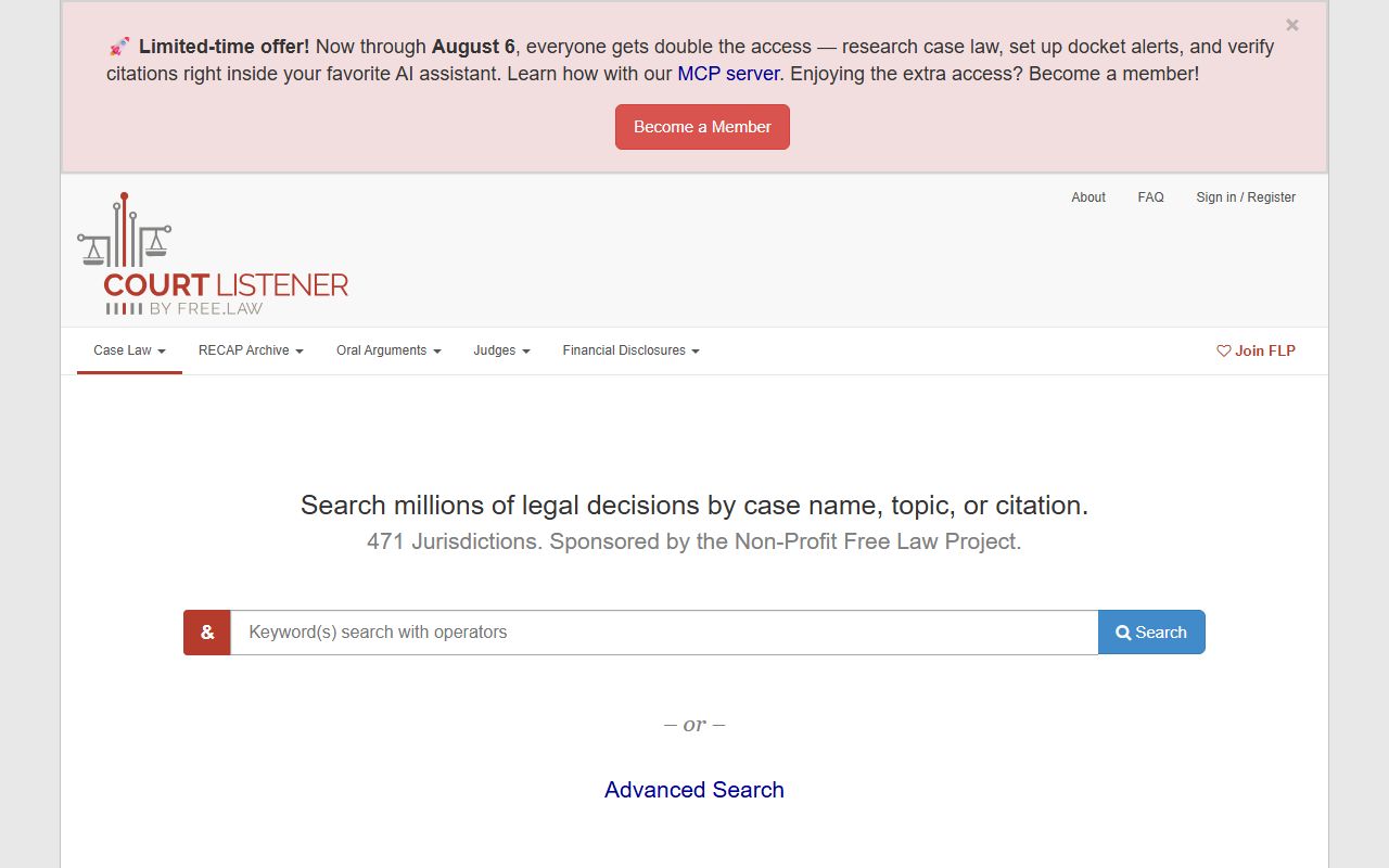 CourtListener federal docket research alternative