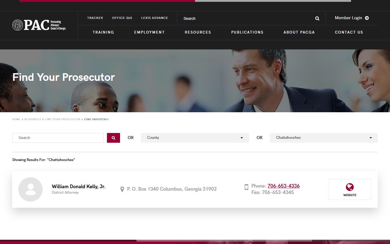Prosecuting Attorneys Council listing for Chattahoochee Judicial Circuit District Attorney