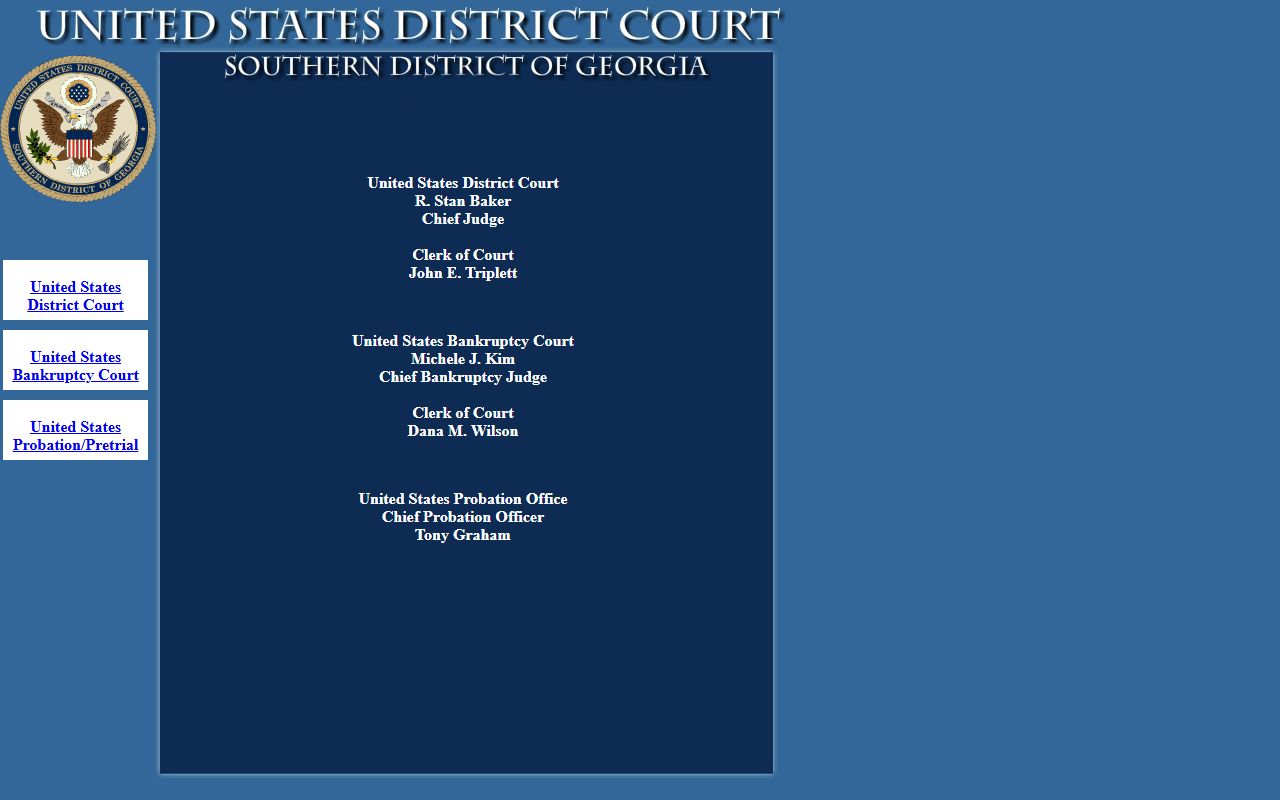 Southern District of Georgia federal court page