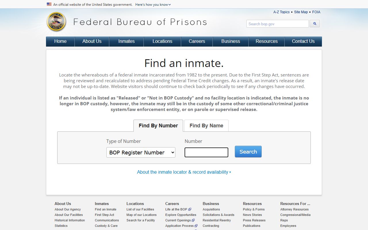 Chattahoochee County inmate records federal inmate locator