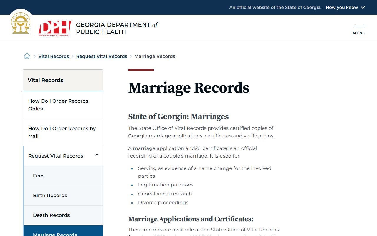 Chattahoochee County marriage records Georgia DPH marriage records